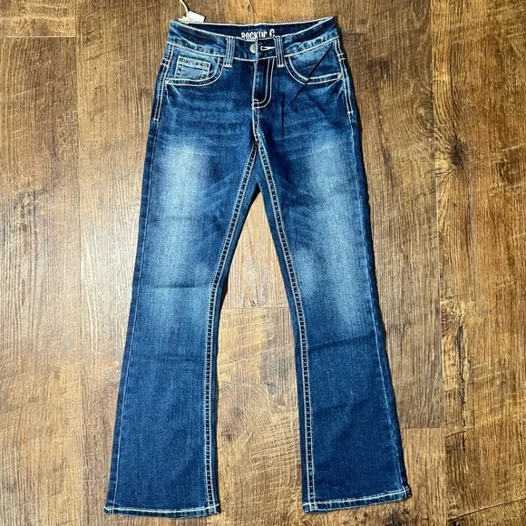 Girls Rockin C Embroidered Jeans - Picture 7 of 7